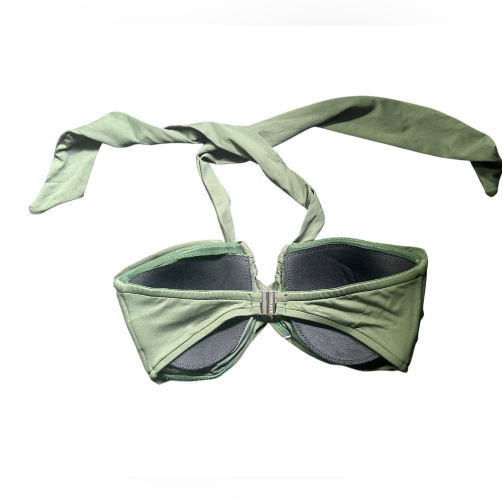 SEAFOLLY olive green Collective Halter Bandeau Bikini swim Top US size 8 NWOT - Picture 5 of 8